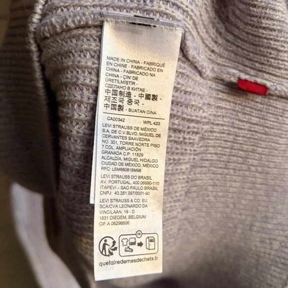 🆕 Levi’s Lavender Waffle Knit Sweater Soft Cotton Blend Cozy Ribbed Knit Size M - Picture 15 of 16
